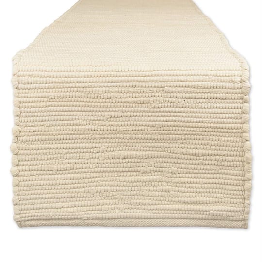 DII&#xAE; 72&#x22; Solid Natural White Chindi Table Runner